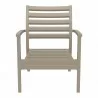 Compamia Artemis XL Club Chair - Set of Two in Taupe with Sunbrella® Seat Cushion in Natural - Frame Head on - Compamia Artemis XL Club Chair - Set of Two in Taupe with Sunbrella® Seat Cushion in Natural - Frame Head on