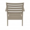 Compamia Artemis XL Club Chair - Set of Two in Taupe with Sunbrella® Seat Cushion in Natural - Frame Rear - Compamia Artemis XL Club Chair - Set of Two in Taupe with Sunbrella® Seat Cushion in Natural - Frame Rear