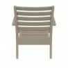 Compamia Artemis XL Club Chair - Set of Two in Taupe with Sunbrella® Seat Cushion in Natural - Frame Rear - Compamia Artemis XL Club Chair - Set of Two in Taupe with Sunbrella® Seat Cushion in Natural - Frame Rear