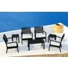 Artemis XL Club Seating Set 7 Piece with Sunbrella® Cushions - Black Lifestyle - Artemis XL Club Seating Set 7 Piece with Sunbrella® Cushions - Black Lifestyle