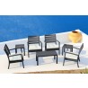 Artemis XL Club Seating Set 7 Piece with Sunbrella® Cushions - Dark Gray Lifestyle