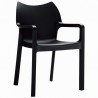 Diva Resin Outdoor Dining Arm Chair Black