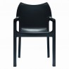 Diva Resin Outdoor Dining Arm Chair Black