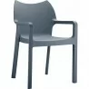 Diva Resin Outdoor Dining Arm Chair Dark Gray - Diva Resin Outdoor Dining Arm Chair Dark Gray