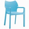 Diva Resin Outdoor Dining Arm Chair Light Blue
