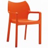 Diva Resin Outdoor Dining Arm Chair Orange