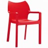 Diva Resin Outdoor Dining Arm Chair Red