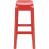 Fox Polycarbonate Bar Stool - Glossy Red