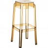 Fox Polycarbonate Bar Stool - Transparent Amber
