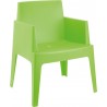 Box Resin Outdoor Dining Arm Chair - Tropical Green