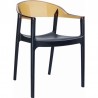 Carmen Modern Dining Chair Black Seat - Amber Back
