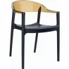 Carmen Modern Dining Chair Black Seat - Amber Back - Carmen Modern Dining Chair Black Seat - Amber Back