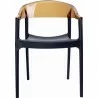 Carmen Modern Dining Chair Black Seat - Amber Back - Carmen Modern Dining Chair Black Seat - Amber Back