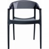 Carmen Modern Dining Chair Black Seat - Black Back