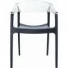 Carmen Modern Dining Chair Black Seat - Transparent Clear Back - Carmen Modern Dining Chair Black Seat - Transparent Clear Back