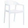 Carmen Modern Dining Chair White Seat - Glossy White