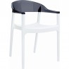 Carmen Modern Dining Chair White Seat - Transparent Black Back