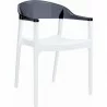 Carmen Modern Dining Chair White Seat - Transparent Black Back - Carmen Modern Dining Chair White Seat - Transparent Black Back