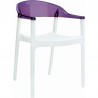 Carmen Modern Dining Chair White Seat - Transparent Violet Back
