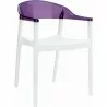 Carmen Modern Dining Chair White Seat - Transparent Violet Back - Carmen Modern Dining Chair White Seat - Transparent Violet Back