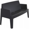 Box Resin Outdoor Bench - Black