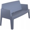 Box Resin Outdoor Bench - Dark Gray