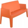 Box Resin Outdoor Bench - Orange