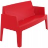 Box Resin Outdoor Bench - Red