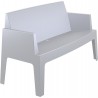 Box Resin Outdoor Bench - Silver Gray