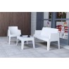 Box Resin Outdoor Bench - White