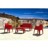 Box Resin Outdoor Bench - Red