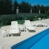 Sunrise Pool Chaise Lounge White - Angled - Sunrise Pool Chaise Lounge White - Angled