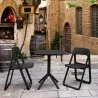 Compamia Dream Folding Outdoor Bistro Set with 2 Black Chairs and Black Table  - Compamia Dream Folding Outdoor Bistro Set with 2 Black Chairs and Black Table 