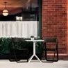 Compamia Dream Folding Outdoor Bistro Set with 2 Black Chairs and White Table  - Compamia Dream Folding Outdoor Bistro Set with 2 Black Chairs and White Table 