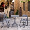 Compamia Dream Folding Outdoor Bistro Set with 2 Dark Grey Chairs and Dark Grey Table 