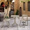 Compamia Dream Folding Outdoor Bistro Set with 2 Taupe Chairs and Taupe Table  - Compamia Dream Folding Outdoor Bistro Set with 2 Taupe Chairs and Taupe Table 