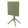 Dream Folding Outdoor Bistro Table - Olive Green - Table Folded - Dream Folding Outdoor Bistro Table - Olive Green - Table Folded