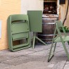 Dream Folding Outdoor Bistro Set with Olive Green Table and 2 Olive Green Chairs - Lifestyle 2