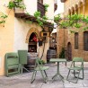 Dream Folding Outdoor Bistro Set with Olive Green Table and 2 Olive Green Chairs - Lifestyle