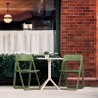 Compamia Dream Folding Outdoor Bistro Set with 2 Olive Green Chairs and White Table 