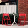 Compamia Dream Folding Outdoor Bistro Set with 2 Red Chairs and White Table 