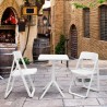 Compamia Dream Folding Outdoor Bistro Set with 2 White Chairs and White Table 