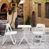 Compamia Dream Folding Outdoor Bistro Set with 2 White Chairs and White Table  - Compamia Dream Folding Outdoor Bistro Set with 2 White Chairs and White Table 