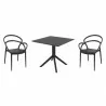 Compamia Mila Patio Dining Set with 2 Arm Chairs Black - Compamia Mila Patio Dining Set with 2 Arm Chairs Black