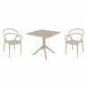 Compamia Mila Patio Dining Set with 2 Arm Chairs Taupe - Compamia Mila Patio Dining Set with 2 Arm Chairs Taupe