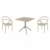 Compamia Mila Patio Dining Set with 2 Arm Chairs Taupe - Compamia Mila Patio Dining Set with 2 Arm Chairs Taupe