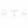 Compamia Mila Patio Dining Set with 2 Arm Chairs White - Compamia Mila Patio Dining Set with 2 Arm Chairs White