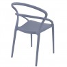 Pia Dining Chair (Dark Gray) - Back Angled