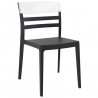 Moon Dining Chair Black Transparent (White)