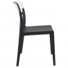 Moon Dining Chair Black Transparent (White) - Side